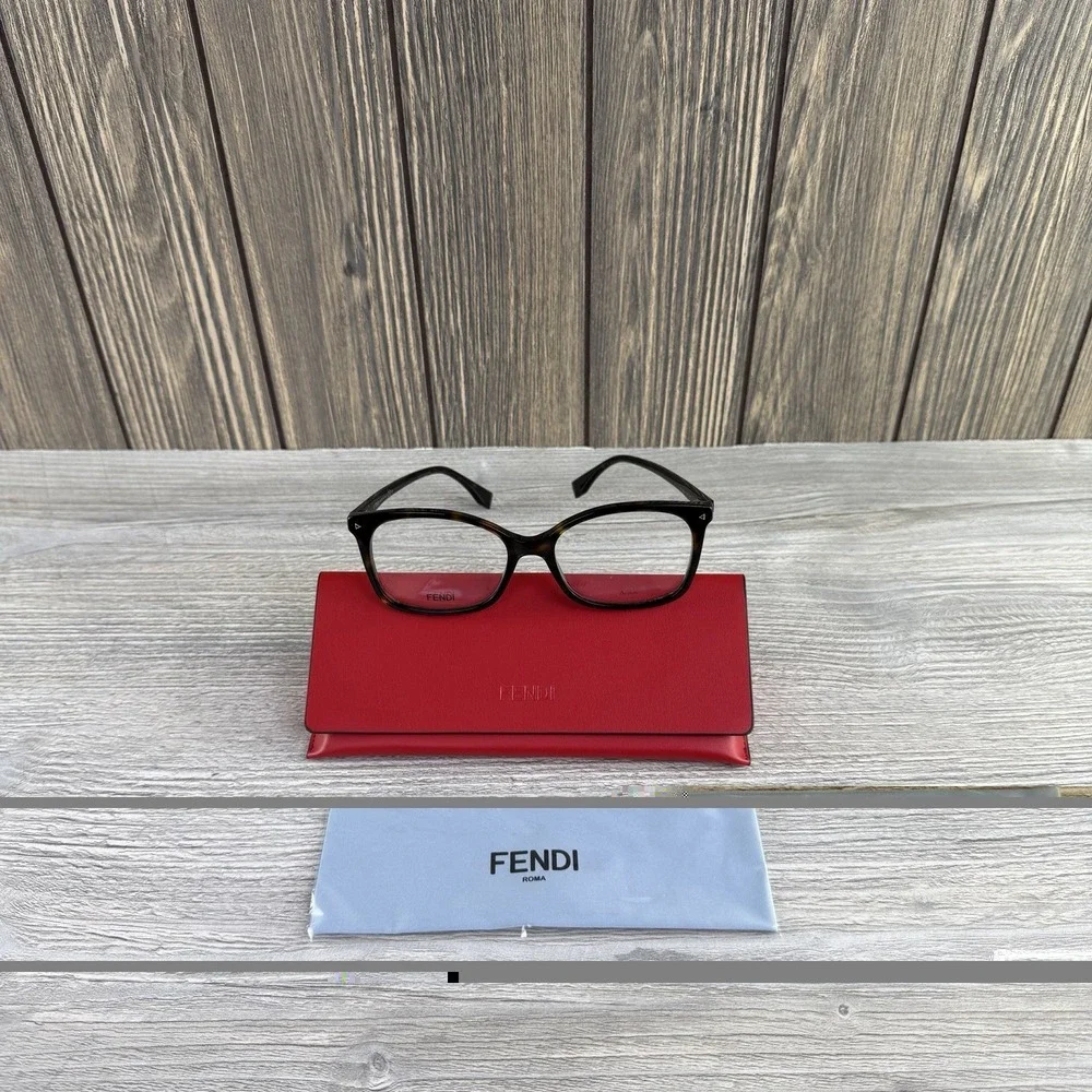 Fendi FF 0414 086 Womens Havana Eyeglasses Frames 53-17-140 Made in Italy